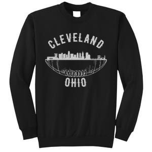 Cool Cleveland Ohio OH Football Skyline Skyscraper Fan Gift Sweatshirt