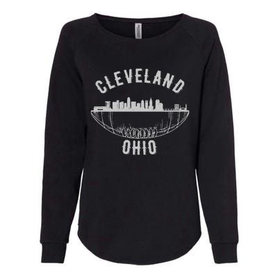 Cool Cleveland Ohio OH Football Skyline Skyscraper Fan Gift Womens California Wash Sweatshirt