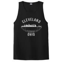 Cool Cleveland Ohio OH Football Skyline Skyscraper Fan Gift PosiCharge Competitor Tank