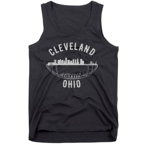 Cool Cleveland Ohio OH Football Skyline Skyscraper Fan Gift Tank Top