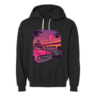 Classic Cruise Old School Retro Vintage Car Garment-Dyed Fleece Hoodie