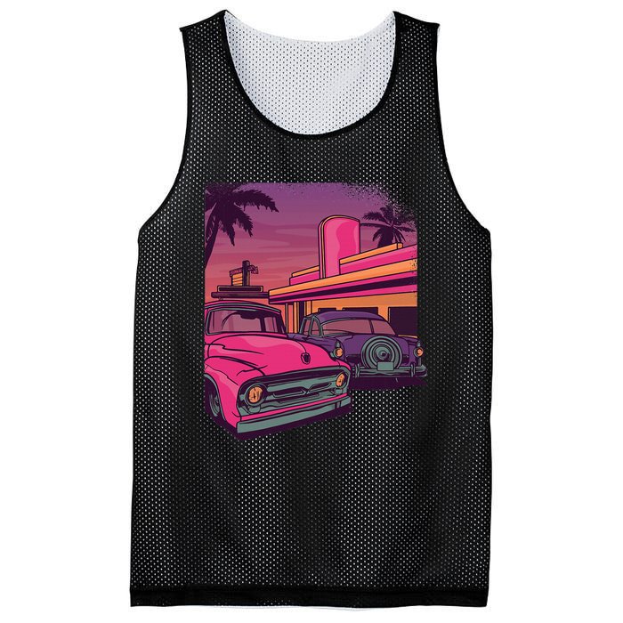 Classic Cruise Old School Retro Vintage Car Mesh Reversible Basketball Jersey Tank