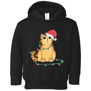 Christmas Cat Orange Tiger Tabby Xmas Hat Kawaii Cute Funny Toddler Hoodie