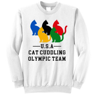 Cat Cuddling O.L.Y.M.P.I.C Team Fun And Cozy Design Sweatshirt