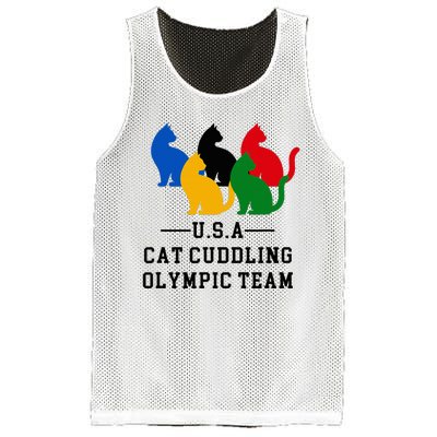 Cat Cuddling O.L.Y.M.P.I.C Team Fun And Cozy Design Mesh Reversible Basketball Jersey Tank