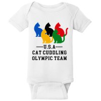 Cat Cuddling O.L.Y.M.P.I.C Team Fun And Cozy Design Baby Bodysuit