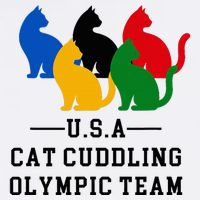 Cat Cuddling O.L.Y.M.P.I.C Team Fun And Cozy Design Baby Bodysuit