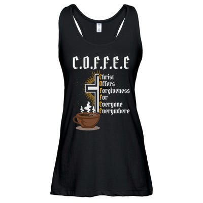 Coffee Christ Offers Forgiveness For Everyone Everywhere Ladies Essential Flowy Tank