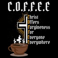 Coffee Christ Offers Forgiveness For Everyone Everywhere Cropped Pullover Crew