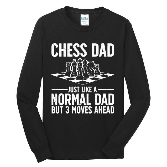 Cool Chess Player Art For Men Dad Knight Chess Lovers Pieces Tall Long Sleeve T-Shirt