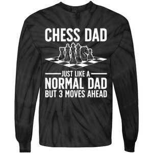 Cool Chess Player Art For Men Dad Knight Chess Lovers Pieces Tie-Dye Long Sleeve Shirt