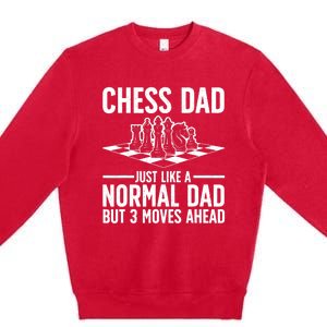 Cool Chess Player Art For Men Dad Knight Chess Lovers Pieces Premium Crewneck Sweatshirt