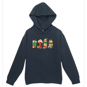 Christmas Coffee Peppermint Iced Latte Snowmen Hot Cocoa Urban Pullover Hoodie