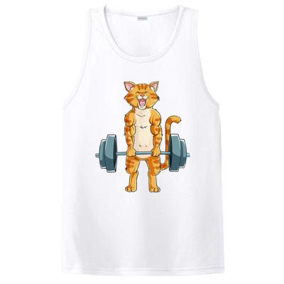 Cute Cat Powerlifting Weightlifting Deadlifting Gym Lover PosiCharge Competitor Tank