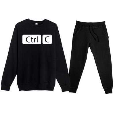 Control Copy Paste Ctrl+c Gift Premium Crewneck Sweatsuit Set