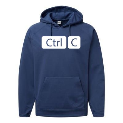 Control Copy Paste Ctrl+c Gift Performance Fleece Hoodie