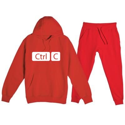 Control Copy Paste Ctrl+c Gift Premium Hooded Sweatsuit Set