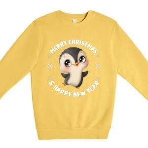 Cute Christmas Penguin Merry Christmas & Happy New Year Premium Crewneck Sweatshirt