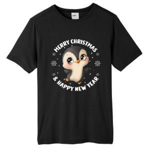 Cute Christmas Penguin Merry Christmas & Happy New Year Tall Fusion ChromaSoft Performance T-Shirt