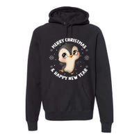 Cute Christmas Penguin Merry Christmas & Happy New Year Premium Hoodie