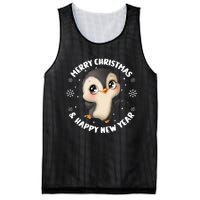 Cute Christmas Penguin Merry Christmas & Happy New Year Mesh Reversible Basketball Jersey Tank