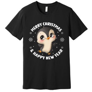 Cute Christmas Penguin Merry Christmas & Happy New Year Premium T-Shirt