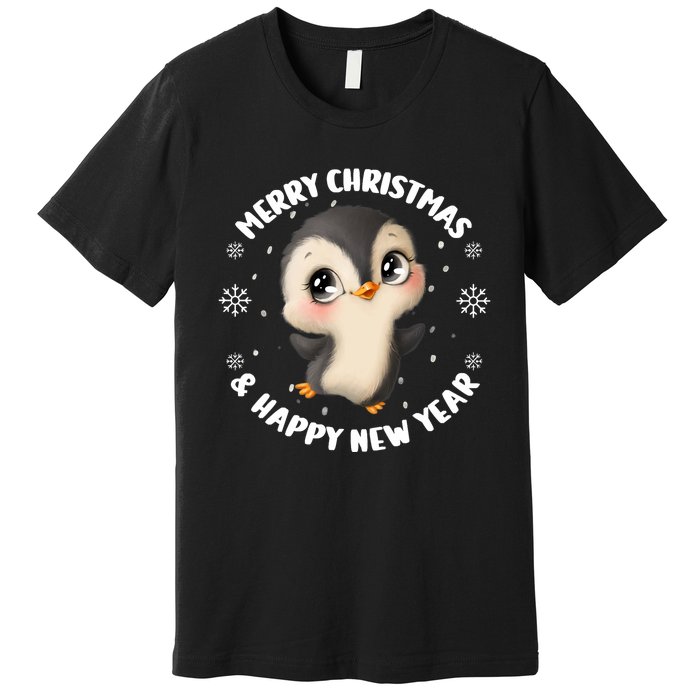 Cute Christmas Penguin Merry Christmas & Happy New Year Premium T-Shirt