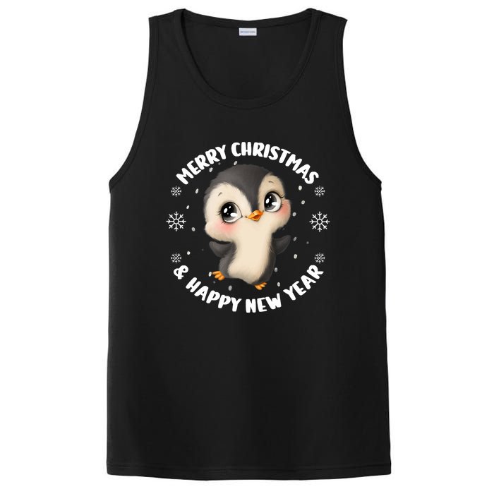 Cute Christmas Penguin Merry Christmas & Happy New Year PosiCharge Competitor Tank