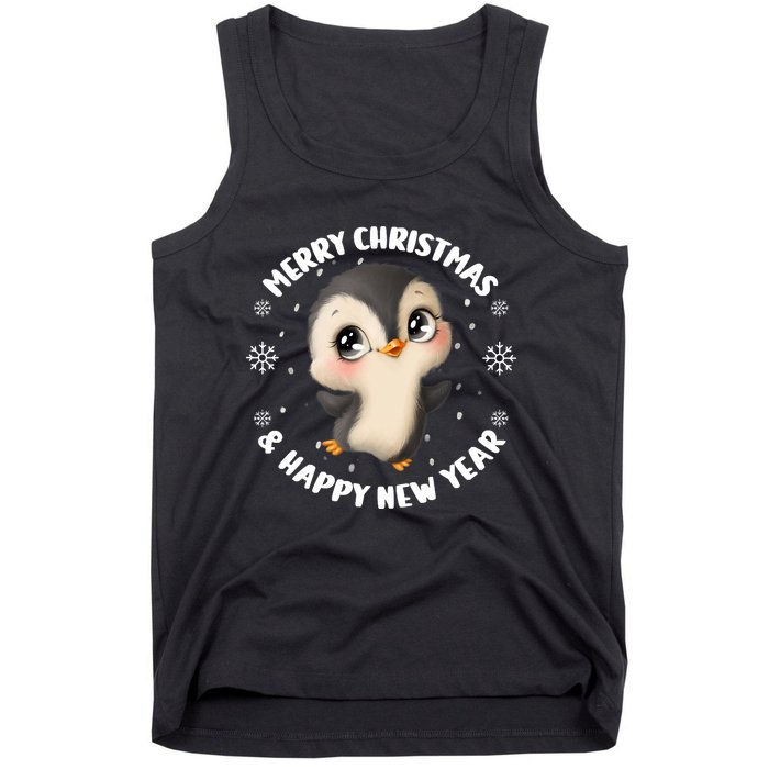 Cute Christmas Penguin Merry Christmas & Happy New Year Tank Top