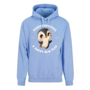 Cute Christmas Penguin Merry Christmas & Happy New Year Unisex Surf Hoodie