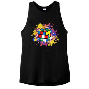 Colorful Competitive Puzzle Speedcubing Graphics Ladies PosiCharge Tri-Blend Wicking Tank