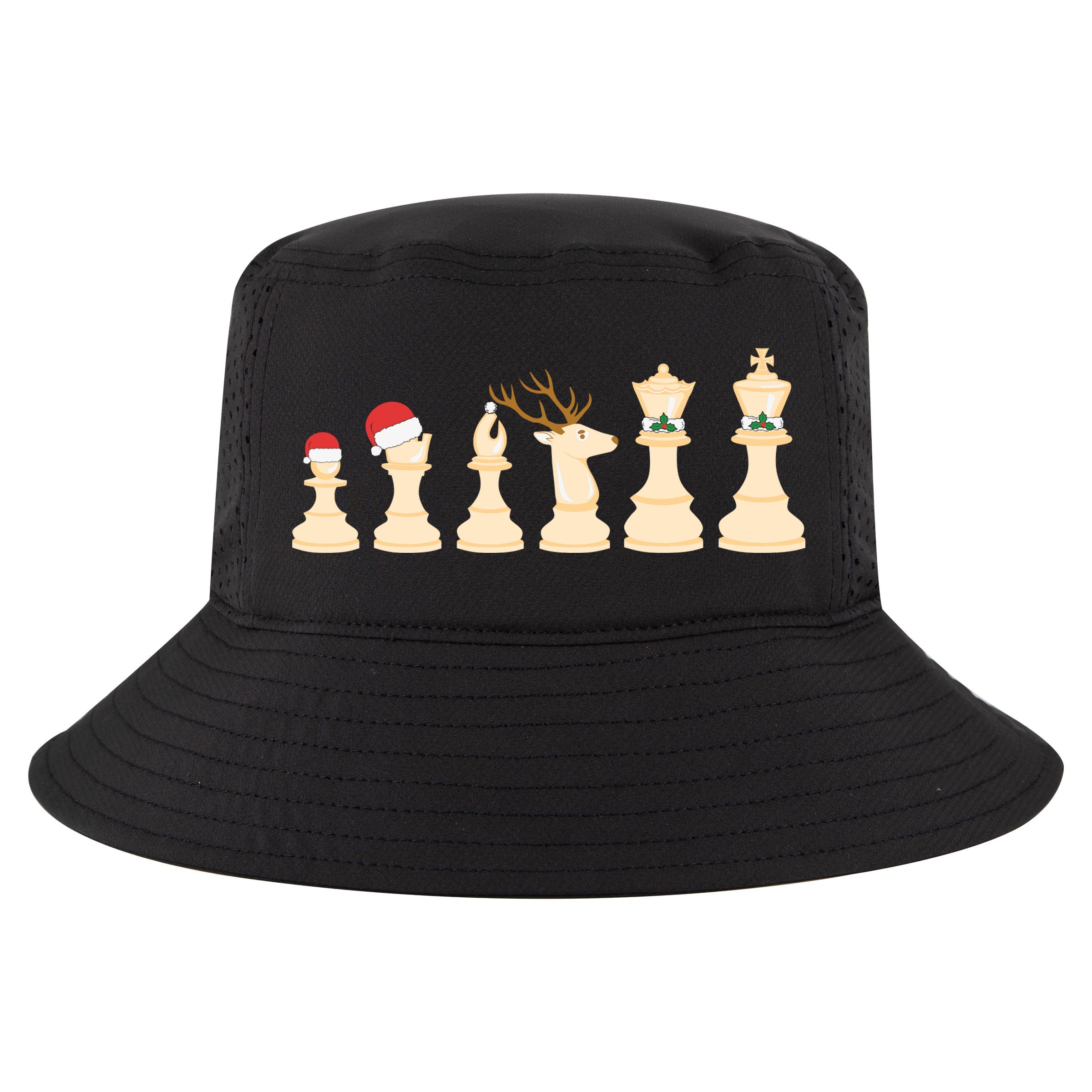 Christmas Chess Pieces Xmas Lights Santa Chess Player Cool Comfort Performance Bucket Hat