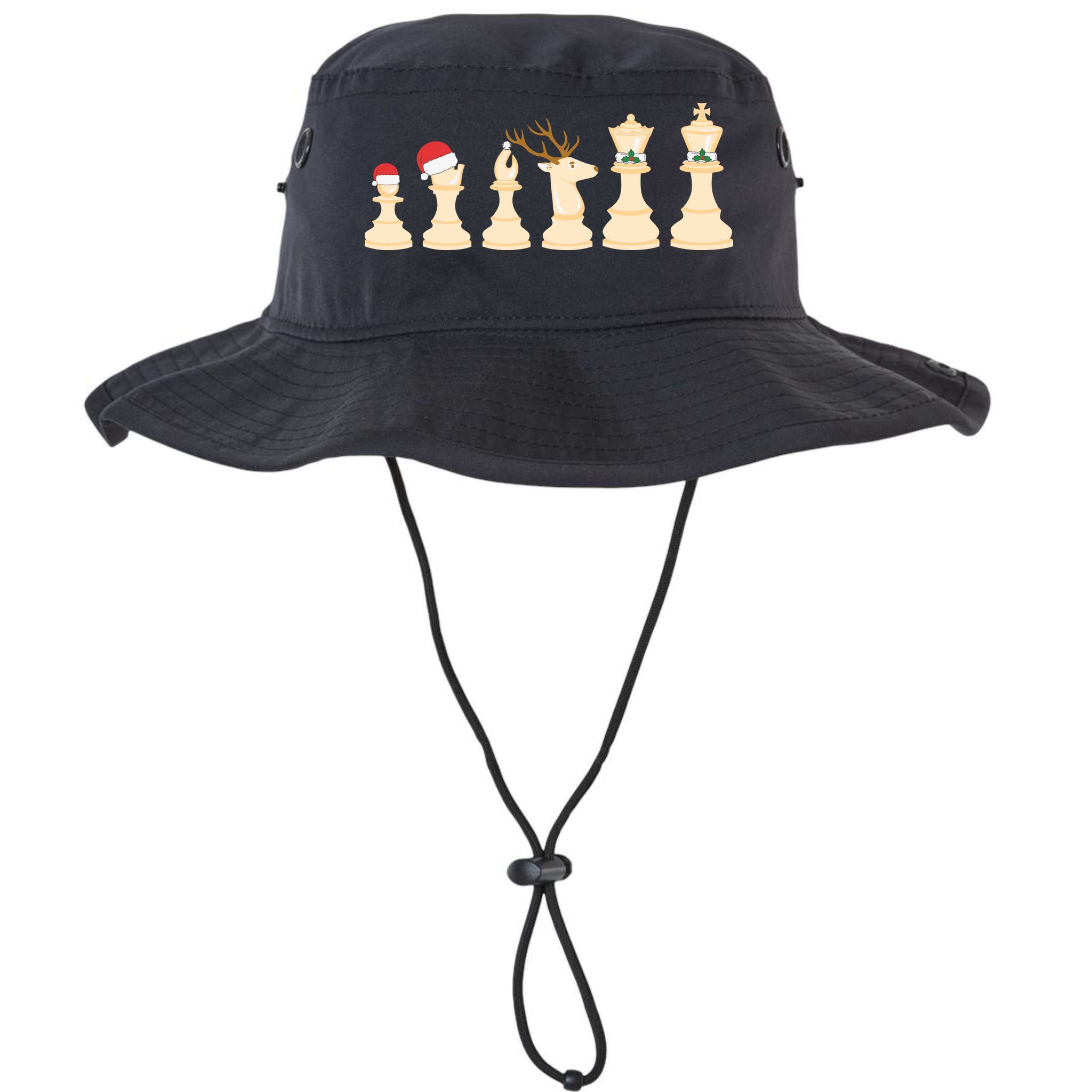 Christmas Chess Pieces Xmas Lights Santa Chess Player Bucket Hat