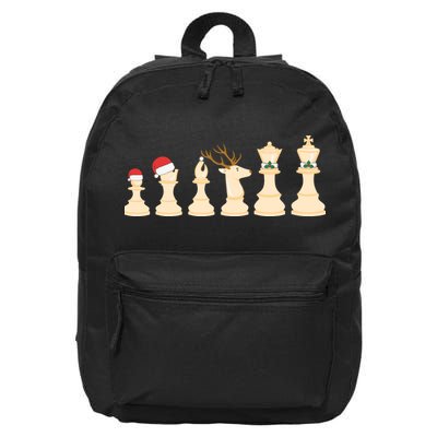 Christmas Chess Pieces Xmas Lights Santa Chess Player 16 in Basic Backpack