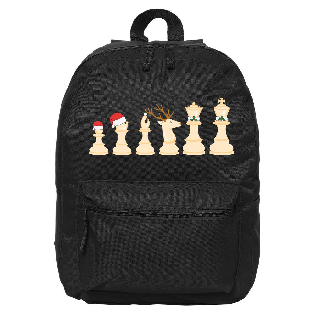 Christmas Chess Pieces Xmas Lights Santa Chess Player 16 in Basic Backpack
