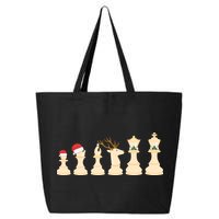 Christmas Chess Pieces Xmas Lights Santa Chess Player 25L Jumbo Tote