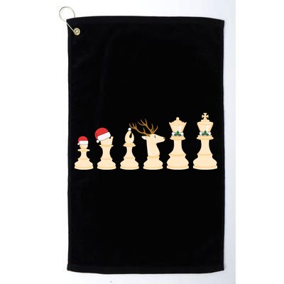 Christmas Chess Pieces Xmas Lights Santa Chess Player Golf Towel