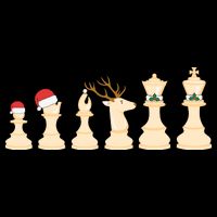 Christmas Chess Pieces Xmas Lights Santa Chess Player Zip Tote Bag