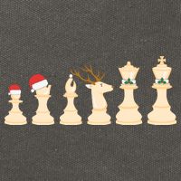 Christmas Chess Pieces Xmas Lights Santa Chess Player Cotton Canvas Backpack