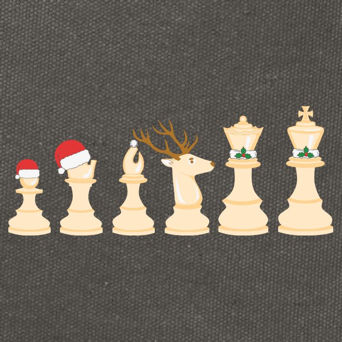 Christmas Chess Pieces Xmas Lights Santa Chess Player Cotton Canvas Backpack