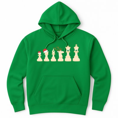 Christmas Chess Pieces Xmas Lights Santa Chess Player Hoodie