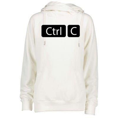 Control Copy Paste Ctrl+c Gift Womens Funnel Neck Pullover Hood