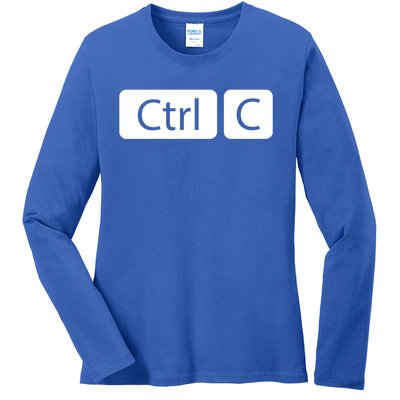 Control Copy Paste Ctrl+c Gift Ladies Long Sleeve Shirt