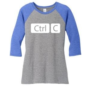 Control Copy Paste Ctrl+c Gift Women's Tri-Blend 3/4-Sleeve Raglan Shirt