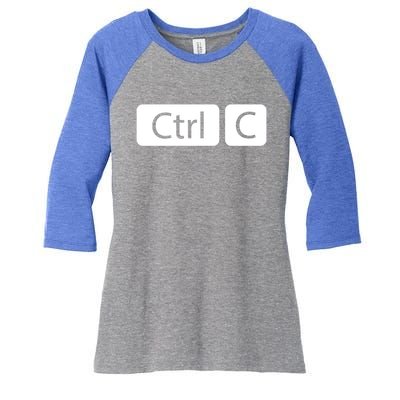 Control Copy Paste Ctrl+c Gift Women's Tri-Blend 3/4-Sleeve Raglan Shirt