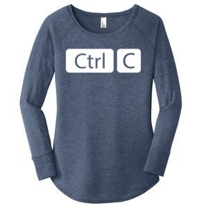 Control Copy Paste Ctrl+c Gift Women's Perfect Tri Tunic Long Sleeve Shirt