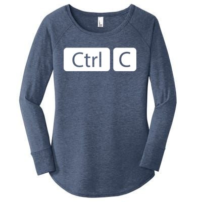 Control Copy Paste Ctrl+c Gift Women's Perfect Tri Tunic Long Sleeve Shirt