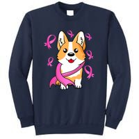 Cute Corgi Puppy Dog Breast Cancer Awareness Pink Ribbon Sweatshirt