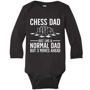 Cool Chess Player Art For Men Dad Knight Chess Lovers Pieces Baby Long Sleeve Bodysuit