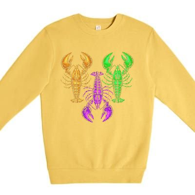 Carnival Costume Party Parade Crawfish Lover Gift Mardi Gras Premium Crewneck Sweatshirt